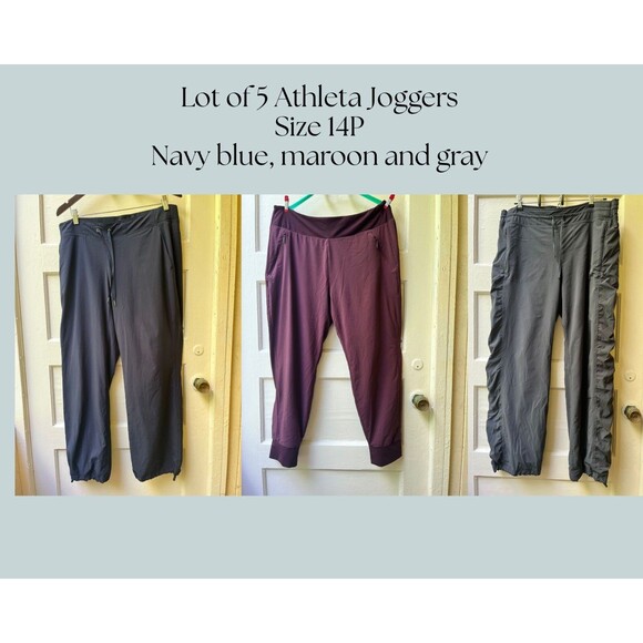 Lot of 5 Athleta size 14P athleisure athletic joggers excellent condition Aspire - Picture 1 of 2